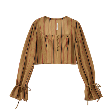 〖WULTMAS X Affection BLVD〗Woody Tie-Sleeve Top (S / M)