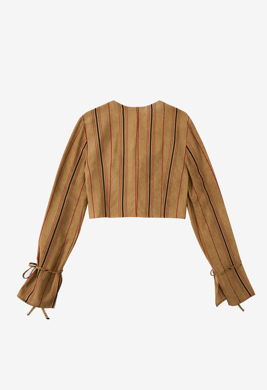 〖WULTMAS X Affection BLVD〗Woody Tie-Sleeve Top (S / M)